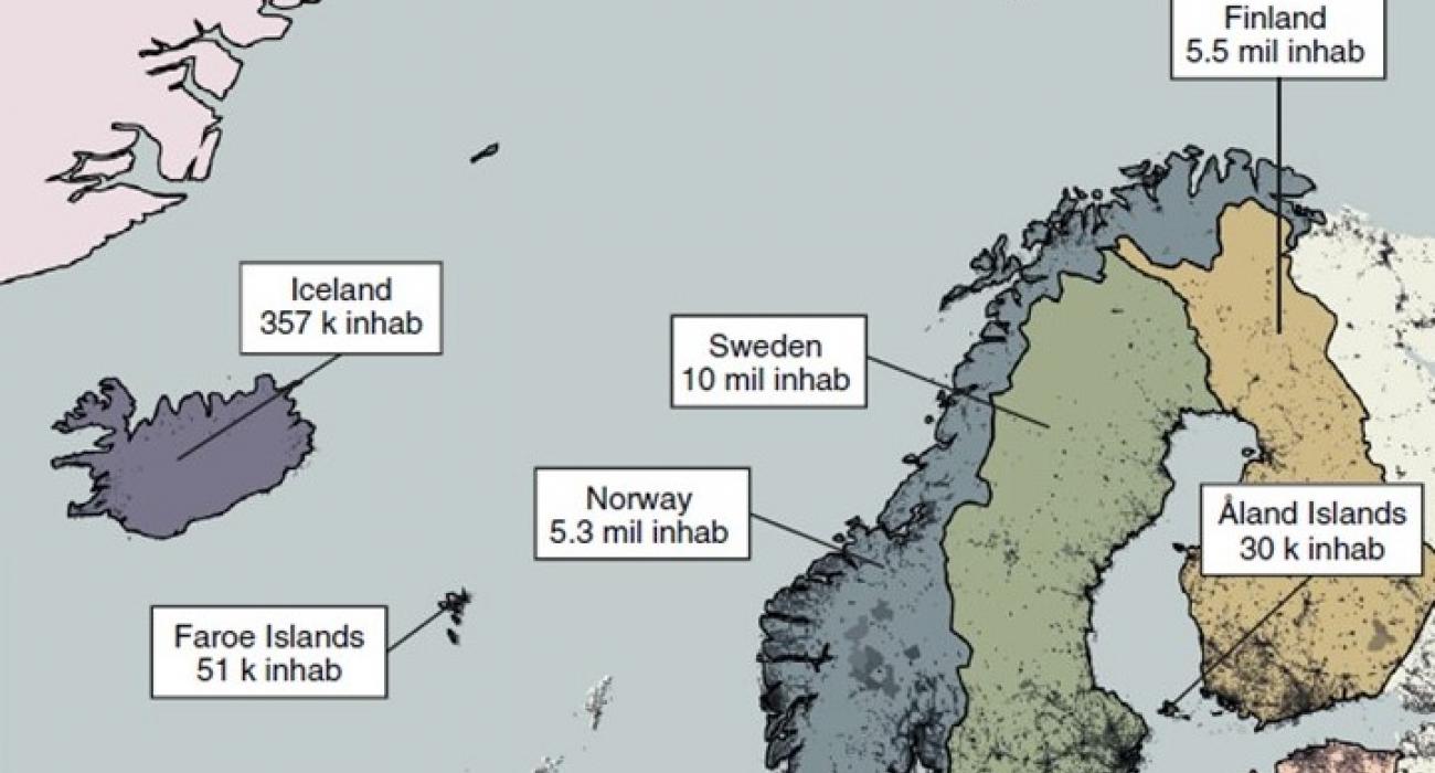 map of the Nordic region