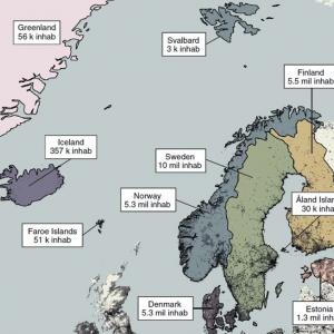 map of the Nordic region